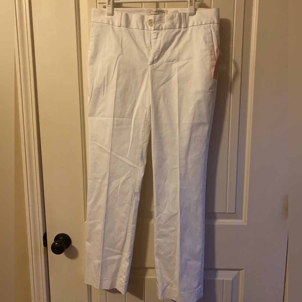 Banana Republic White Linen Cotton Pants